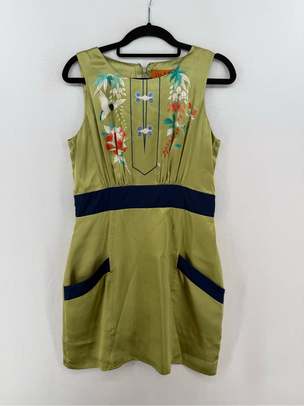 Voom by Joy Han pure silk chinoiserie print silk dress size M